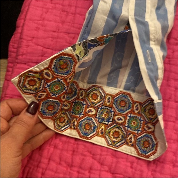 Robert Graham Blue and White Striped Shirt, M - Picture 3 of 9